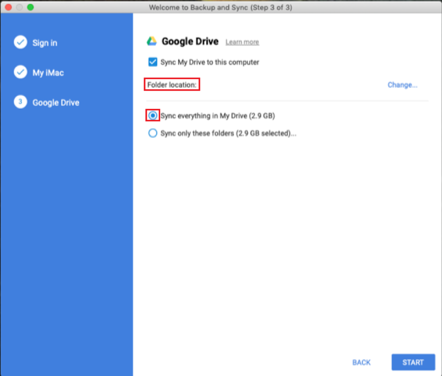 Where is the Backup sync button in Google Drive?